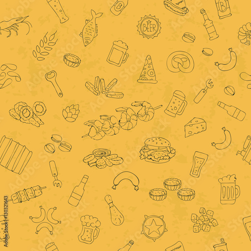 Vector seamless pattern of beer icons