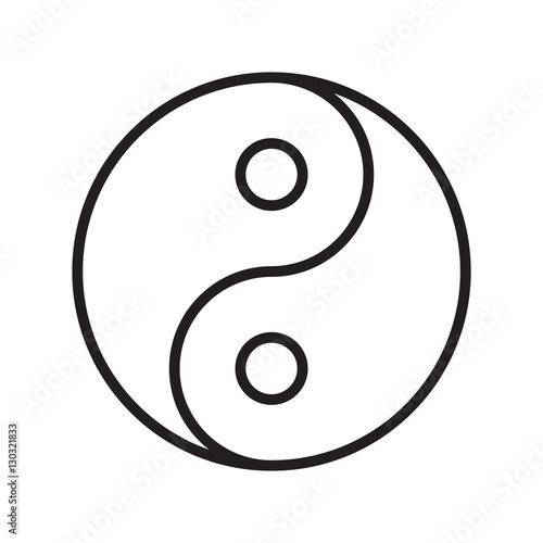 Yin yang symbol outline transparent vector