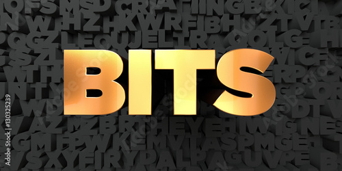 Bild auf Leinwand Bits - Gold text on black background - 3D rendered royalty free stock picture