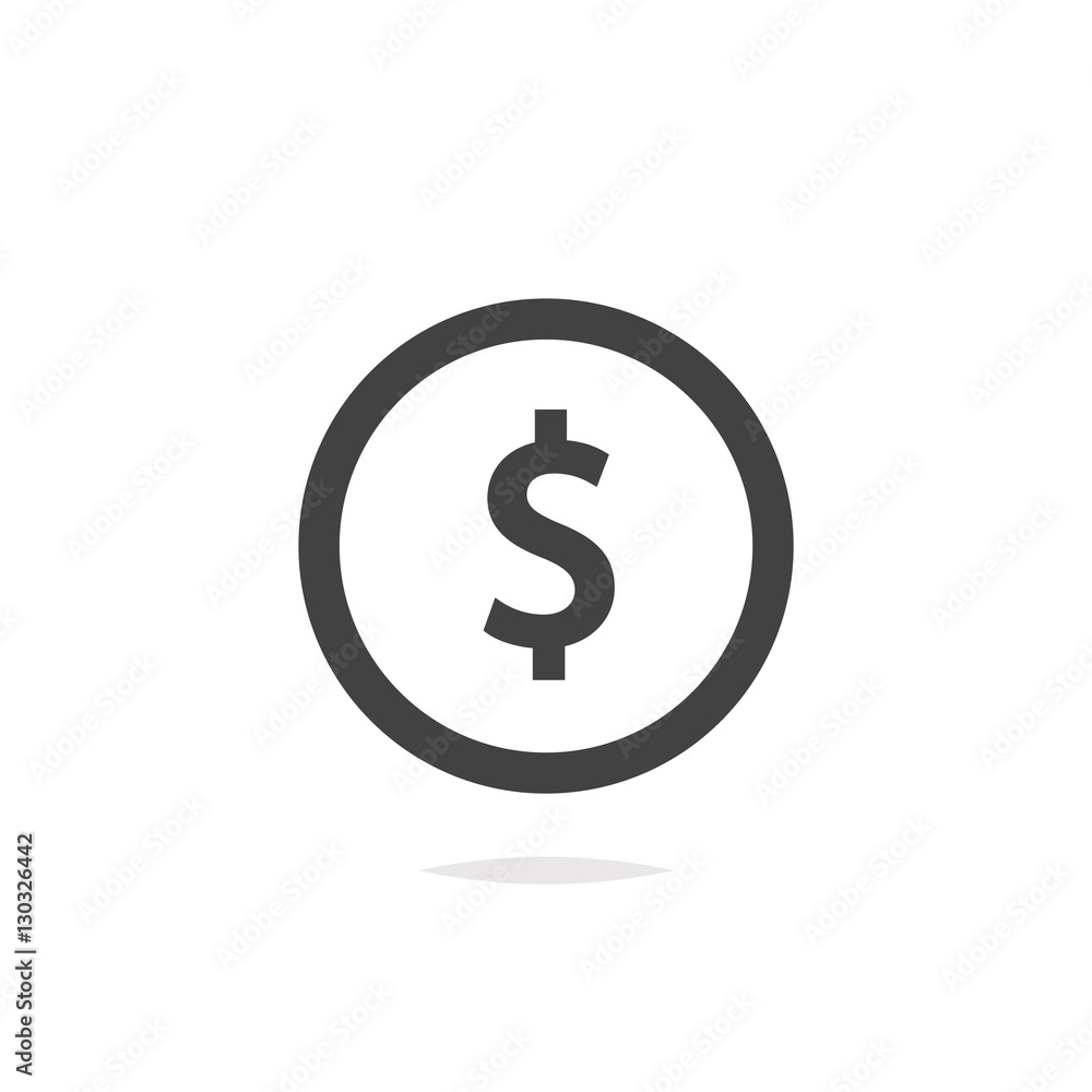 Coin icon outline vector isolated Coin icon outline vector isolated