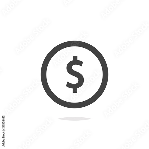 Coin icon outline vector isolated
