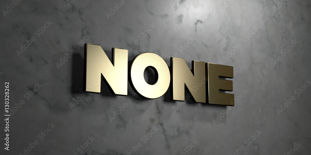 None - Gold sign mounted on glossy marble wall  - 3D rendered royalty free stock illustration. This image can be used for an online website banner ad or a print postcard. - obrazy, fototapety, plakaty 