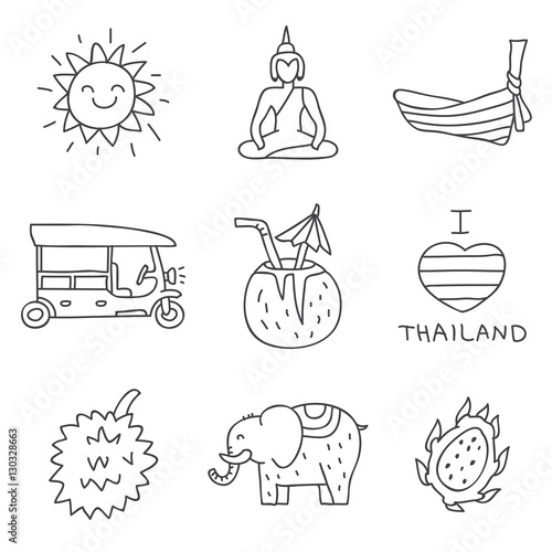 Thailand. Set of vector icons