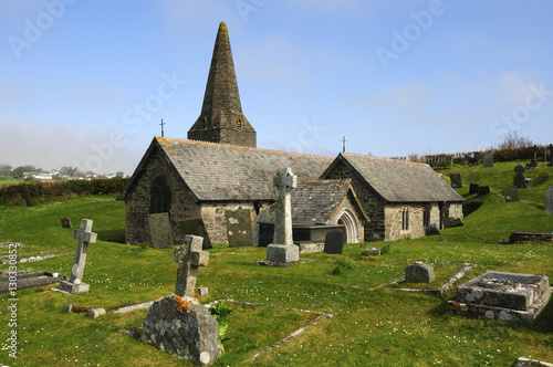 St. Enedoc Church where Sir John Betjeman, Poet Laureate, is buried, Trebetherick, Cornwall photo