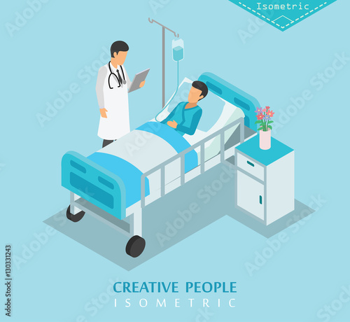 isometric hospital and medical care set C