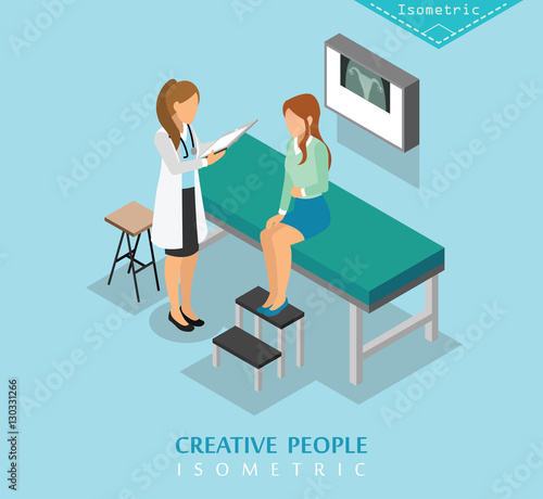 isometric hospital and medical care set D