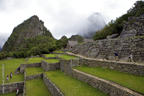 Agricultural terraces, Machu Picchu, peru, peruviann, latin america, latin american South America. The lost city of the Inca was rediscovered by Hiram Bingham in 1911 photo