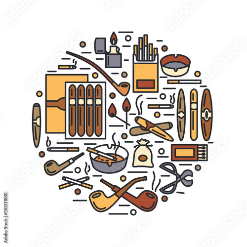 Silhouette smoking and cigarette icons vector black and white set. Lighter match ashtray illustration. Smoking objects silhouette isolated. Tobacco accessory. Addiction nicotine sign