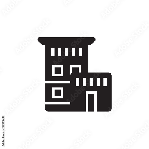 Vector icon or illustration with house in black color photo