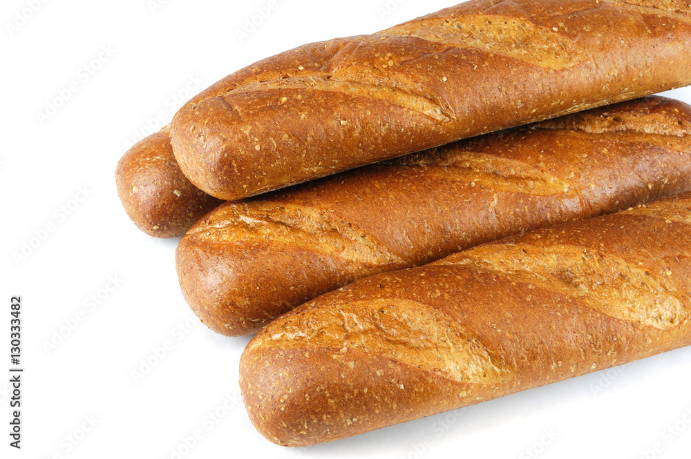 fresh baked wheat hoagie bread isolated on white background fresh baked wheat hoagie bread isolated on white background