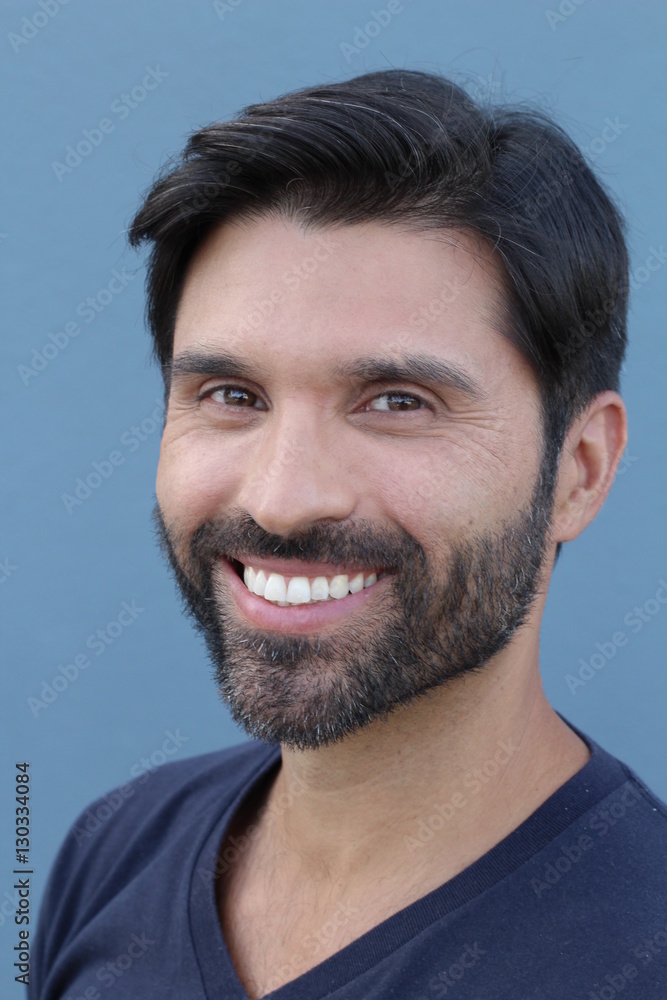 Obraz premium Man with straight white perfect teeth