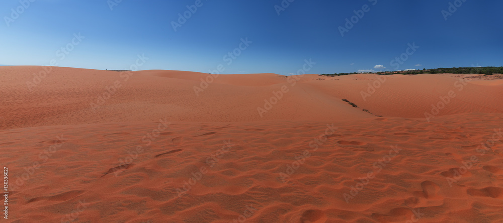 Naklejka premium Red sand dunes in Mui Ne villiage, Vietnam