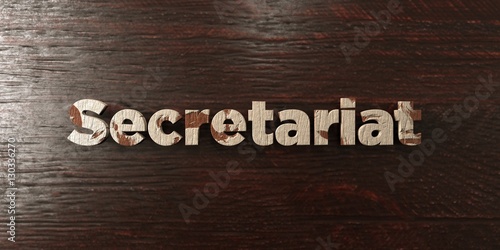 Secretariat - grungy wooden headline on Maple  - 3D rendered royalty free stock image. This image can be used for an online website banner ad or a print postcard.