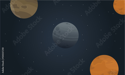 Cartoon outer space landscape vector