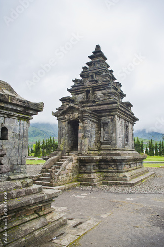 Temple at Candi Arjuna Hindu Temple Complex, Dieng Plateau, Central Java, Indonesia photo