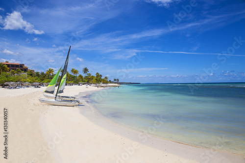 Catamarans on Playa Guardalvaca, Holguin Province, Cuba photo