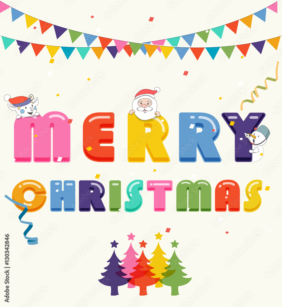 Merry Christmas and Happy New Year postcard. Merry Christmas and Happy New Year postcard.