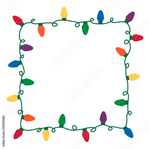 Christmas lights vector border