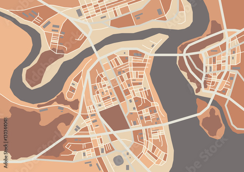 Vector decorative city map