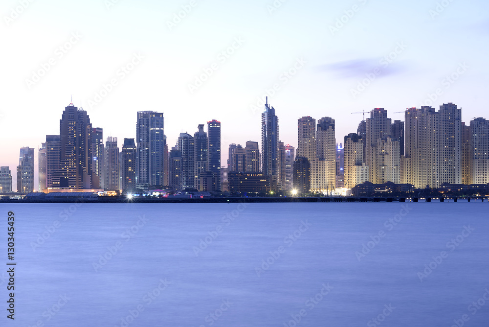 Fototapeta premium Jumeirah Beach Residence View from Palm Jumeirah in Dubai
