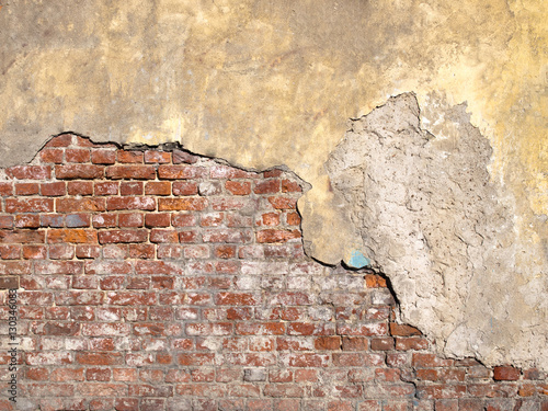 Old weathered brick wall fr...