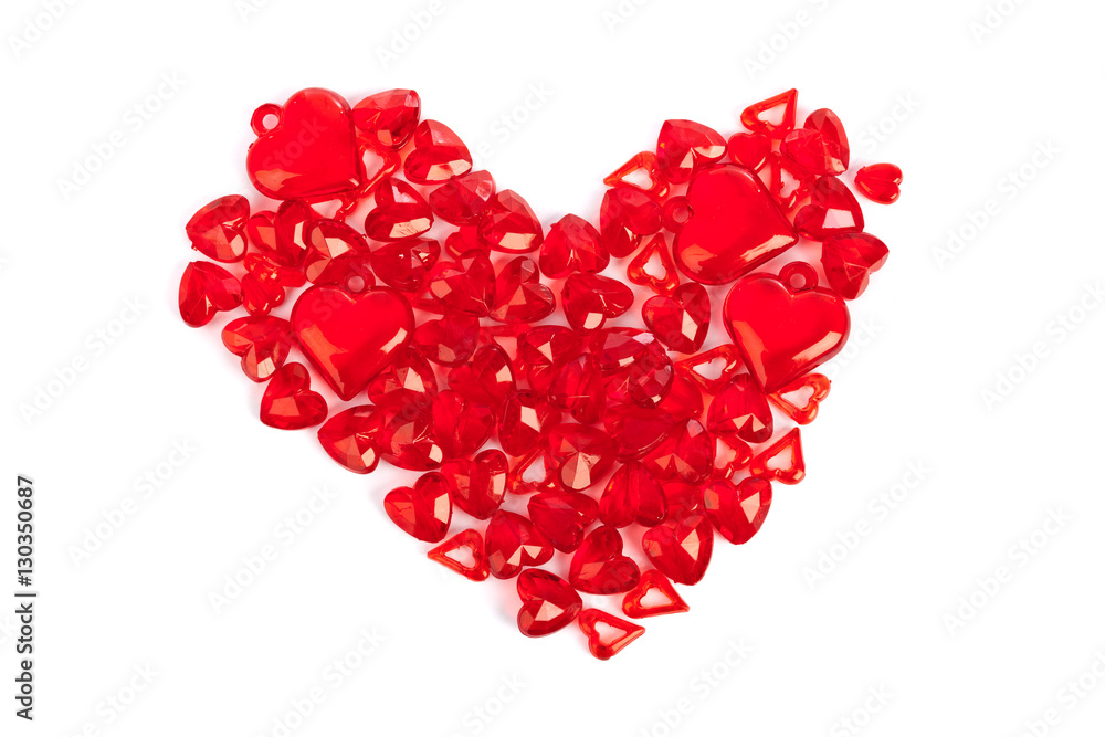 Heart made of decorative hearts