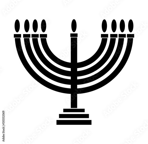 Jewish candle holder menorah icon Vector illustration