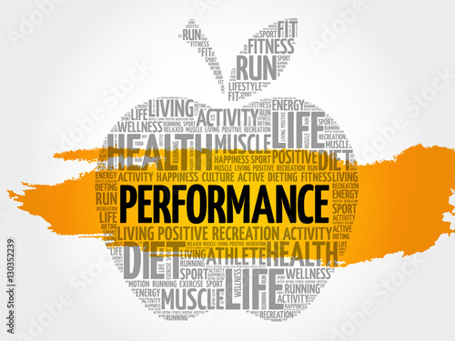 PERFORMANCE apple word cloud, health concept