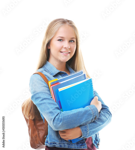 Beautiful teenager with bac...