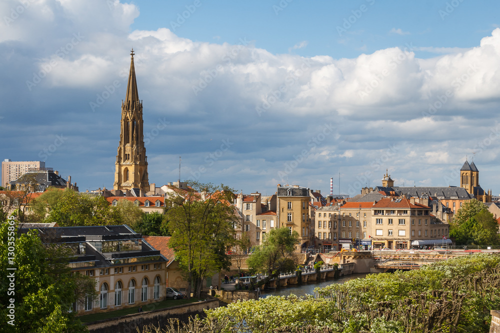 A view over modern part of Metz, France