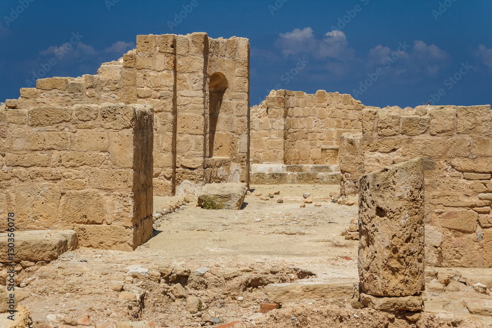 Ruins of the ancient Greek and Roman city of Paphos, Cyprus