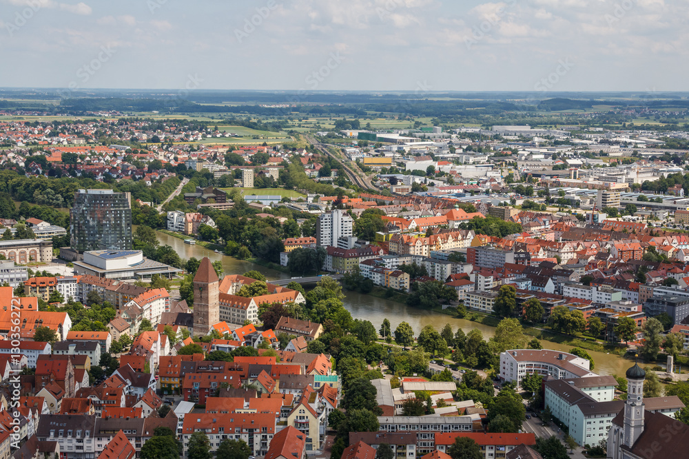 Ulm as seen from the tower of Cathedral