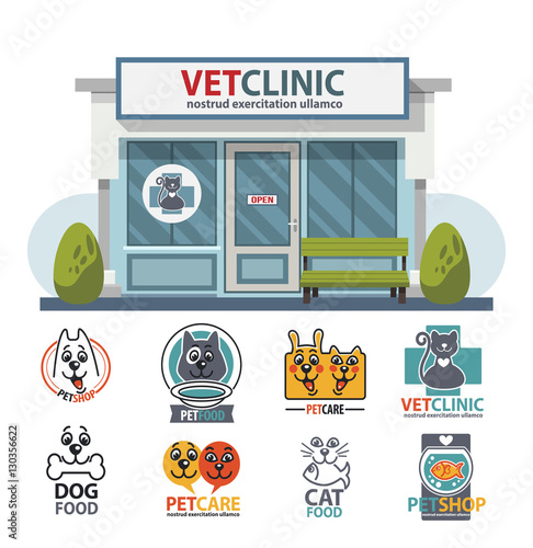 Veterinary medicine hospital, clinic or pet shop for animals.