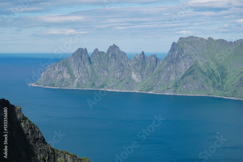 Panoramic View from Husfjellet Mountain to Devils Teeth photo