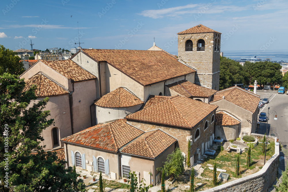 Old Romanesque church in the historic center of Trieste, Italy