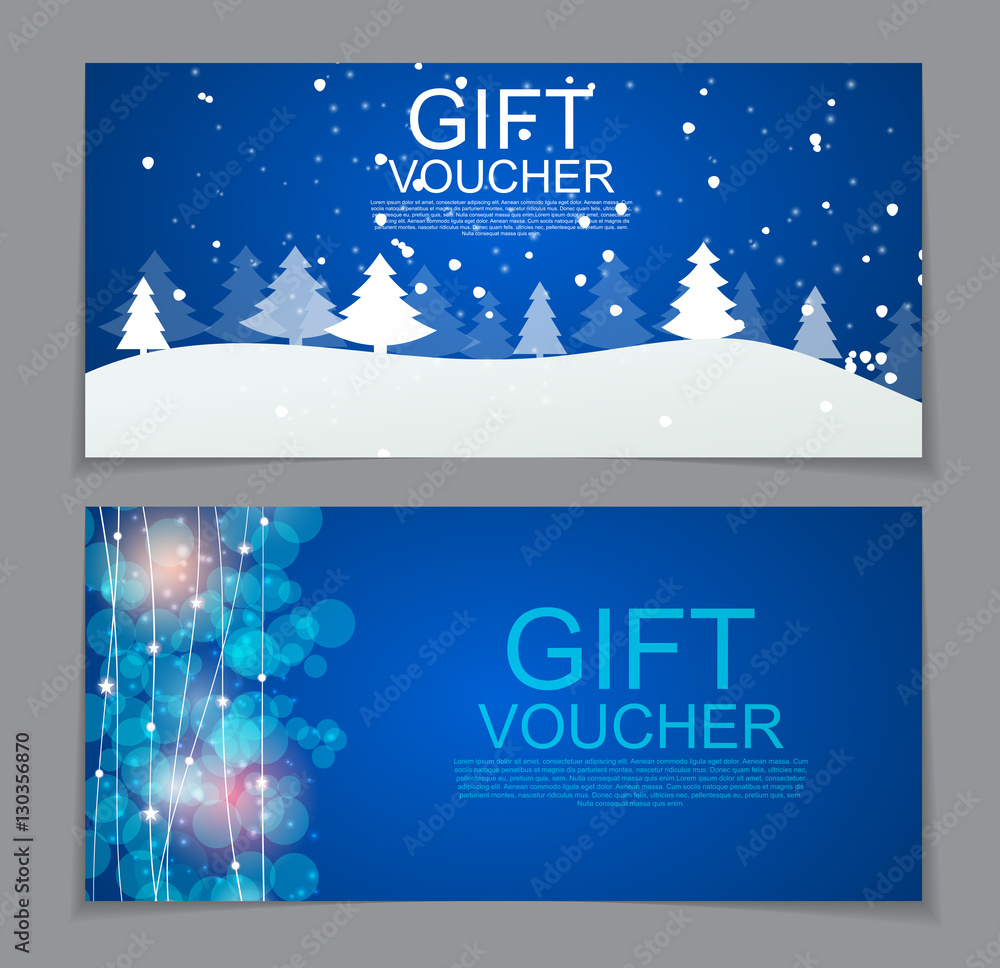 Gift Voucher Template for Christmas and New Year Discount Coupon