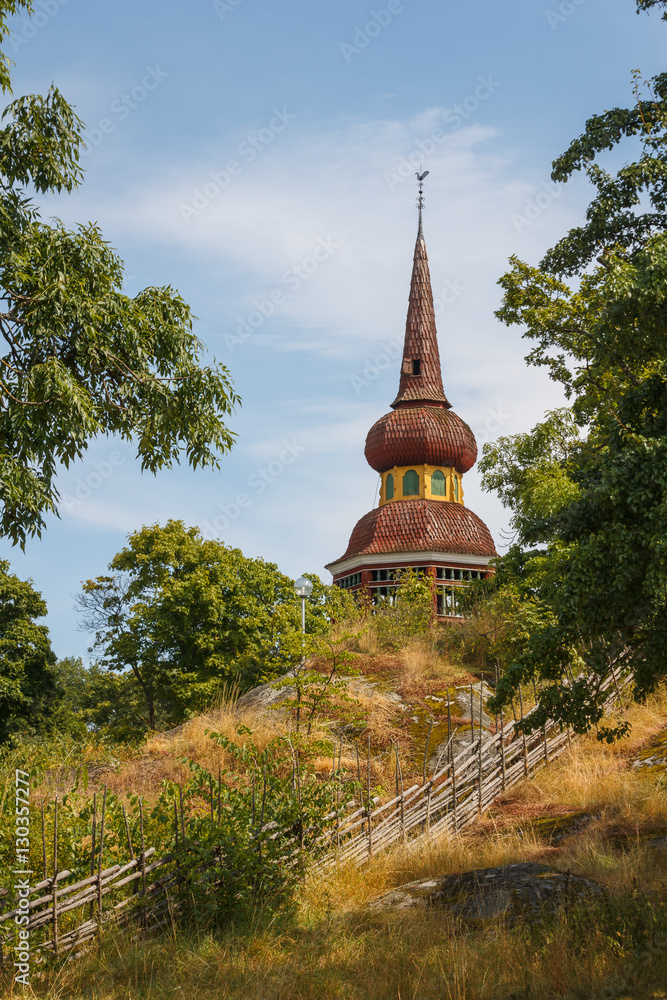 Wooden tower in Skansen, Stockholm, Sweden