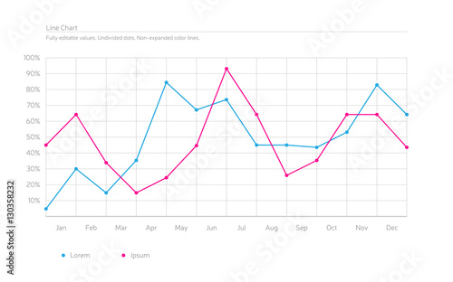 Simple Infographic Line Chart - Sky Blue, Deep Pink photo