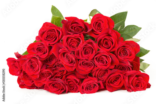 Bouquet of fresh red roses isolated