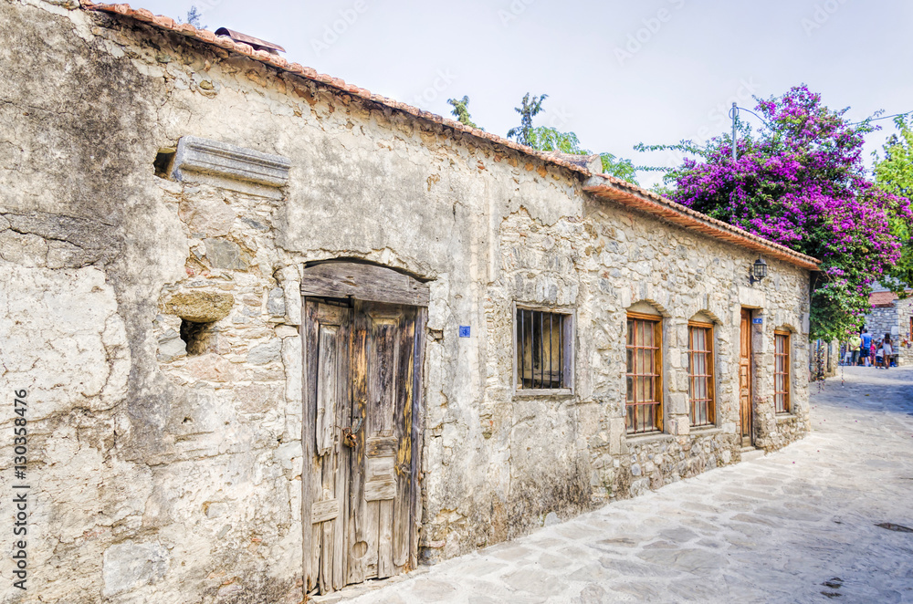 Old Datca with beautiful old stone houses, holiday and permanent residences, is showing typical architecture of the area.