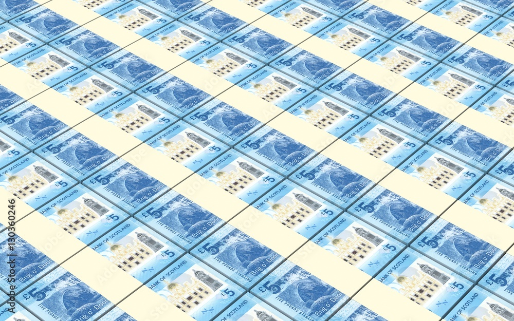 Scotland pound bills stacks background. 3D illustration Scotland pound bills stacks background. 3D illustration