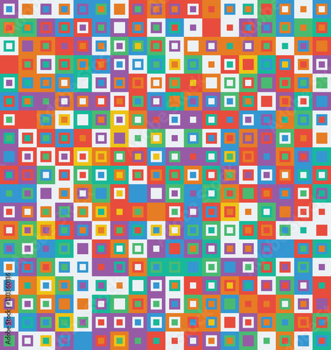 Abstract coloful seamless texture pattern from sqaures. Vector illustration