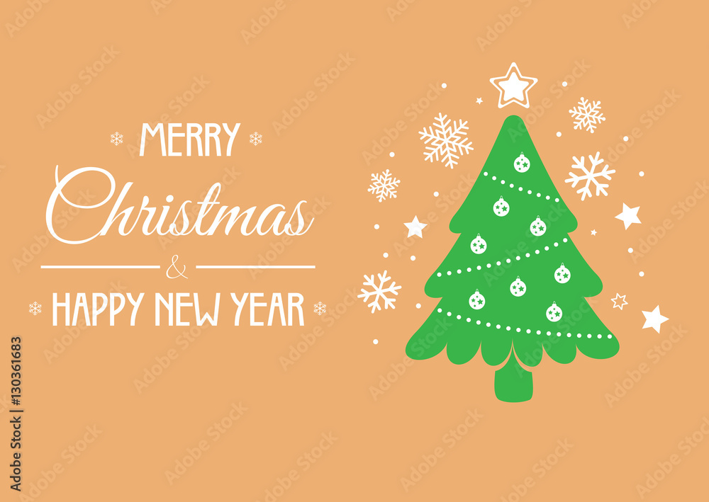 Fototapeta premium Christmas background with Christmas tree, vector illustration.