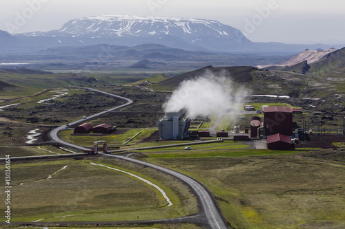 The geothermal Krafla Power Station, largest geothermal power station in Iceland, located near the Krafla Volcano, Iceland photo