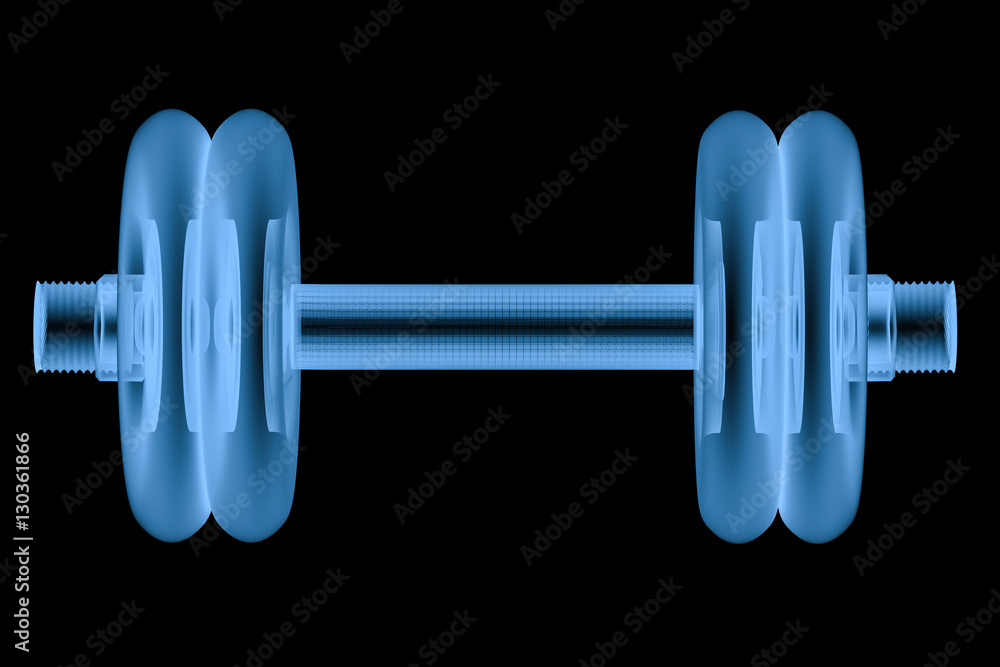 x ray dumbbell isolated on black Stock Illustration Adobe Stock