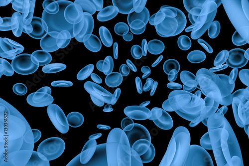 Fotografie x ray red blood cells isolated on black