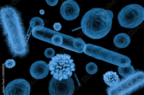 x ray various bacteria cells and virus photo