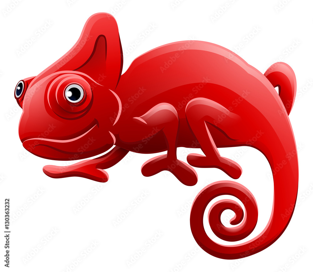 Naklejka premium Chameleon Animal Cartoon Character