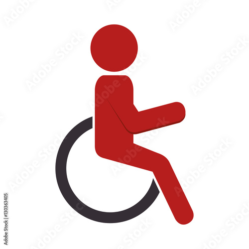 silhouette person in wheelchair vector illustration design