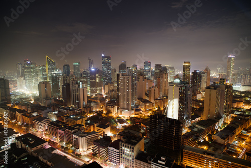 Makati city skyline nightview , Manila , Philippines